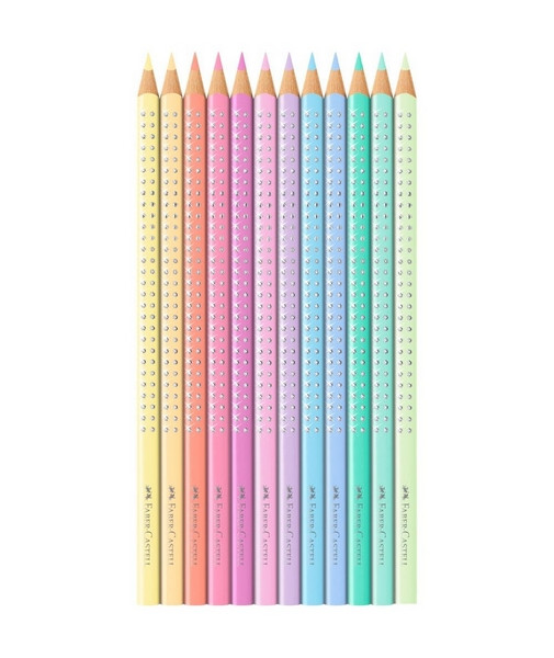 Kredki ołówkowe  Sparkle Pastel 12kol opak. metal 201910FC Faber-Castel